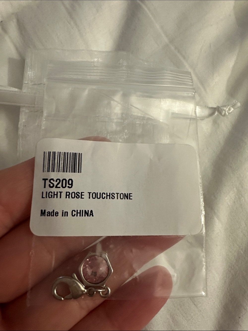 Touchstone Crystal Swarovski Charm Light Rose TS209